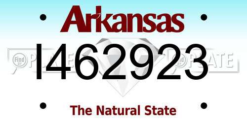 I462923 Arkansas License Plate