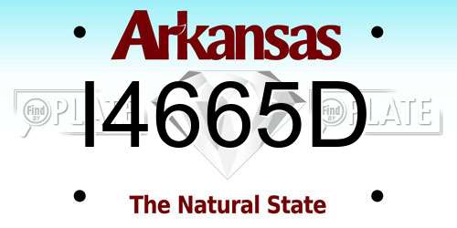 I4665D Arkansas License Plate