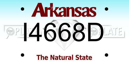 I4668D Arkansas License Plate