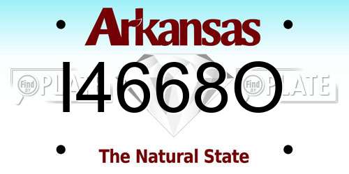 I4668O Arkansas License Plate