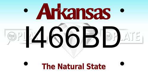 I466BD Arkansas License Plate