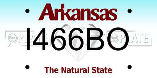 I466BO Arkansas License Plate