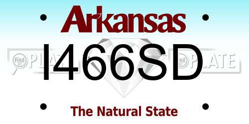 I466SD Arkansas License Plate
