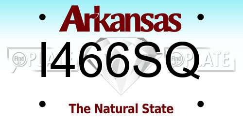 I466SQ Arkansas License Plate