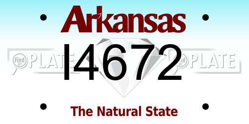 I4672 Arkansas License Plate
