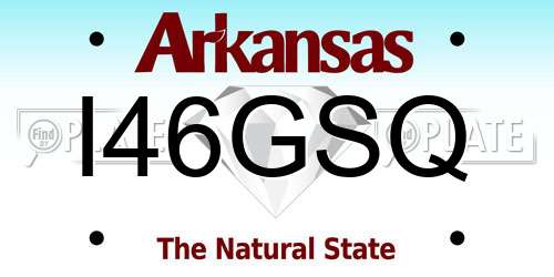I46GSQ Arkansas License Plate