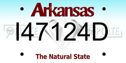 I47124D Arkansas License Plate