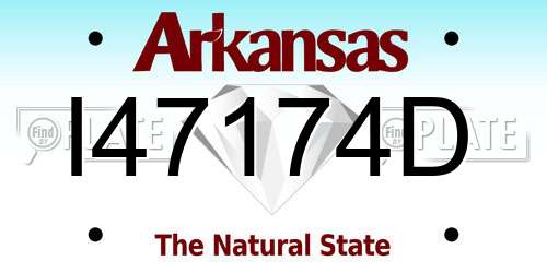 I47174D Arkansas License Plate