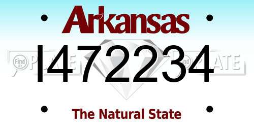 I472234 Arkansas License Plate