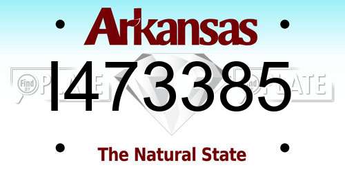 I473385 Arkansas License Plate
