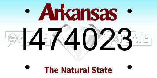 I474023 Arkansas License Plate