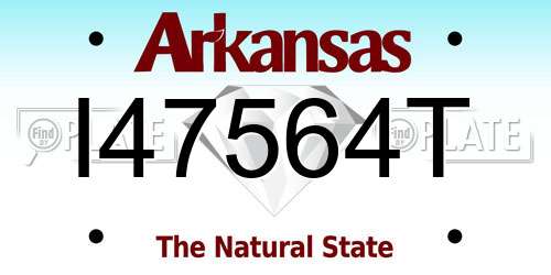 I47564T Arkansas License Plate