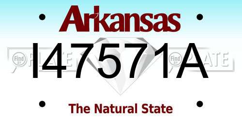 I47571A Arkansas License Plate