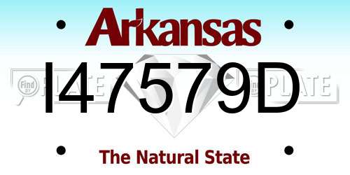 I47579D Arkansas License Plate
