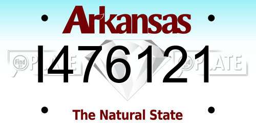 I476121 Arkansas License Plate
