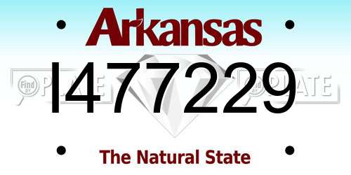 I477229 Arkansas License Plate