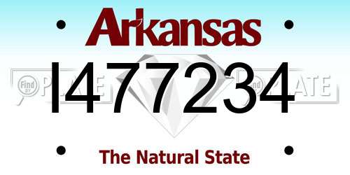 I477234 Arkansas License Plate