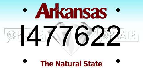 I477622 Arkansas License Plate