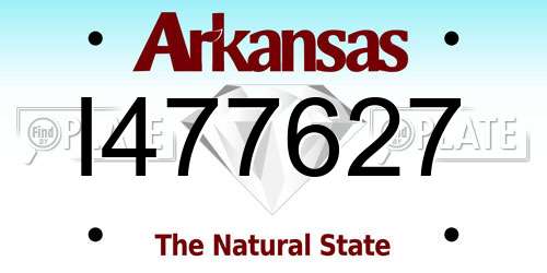 I477627 Arkansas License Plate