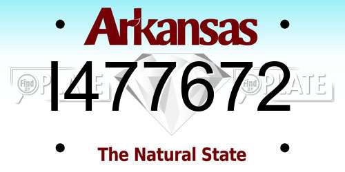 I477672 Arkansas License Plate