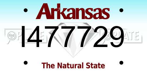 I477729 Arkansas License Plate