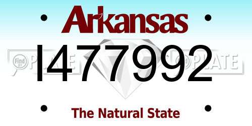 I477992 Arkansas License Plate