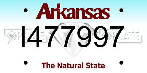 I477997 Arkansas License Plate