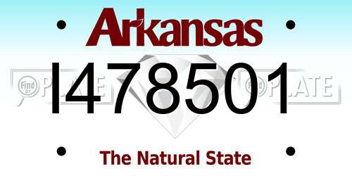 I478501 Arkansas License Plate