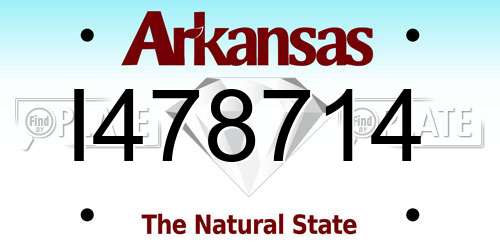 I478714 Arkansas License Plate