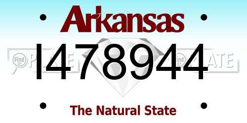 I478944 Arkansas License Plate