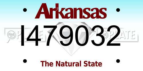 I479032 Arkansas License Plate