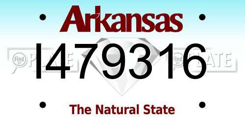 I479316 Arkansas License Plate