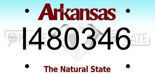 I480346 Arkansas License Plate