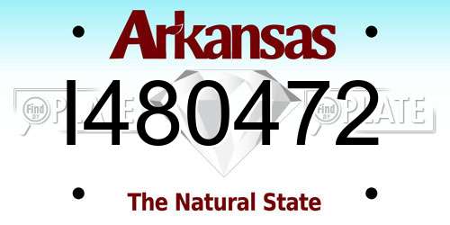 I480472 Arkansas License Plate