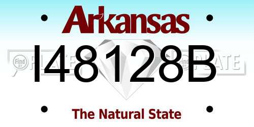 I48128B Arkansas License Plate