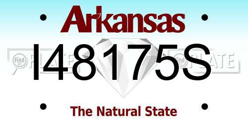 I48175S Arkansas License Plate