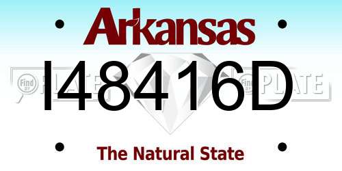 I48416D Arkansas License Plate