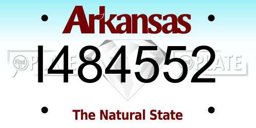 I484552 Arkansas License Plate