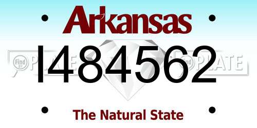 I484562 Arkansas License Plate