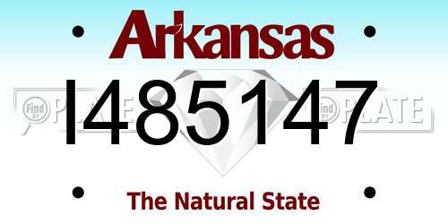 I485147 Arkansas License Plate