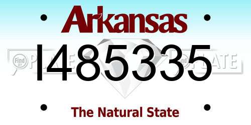 I485335 Arkansas License Plate