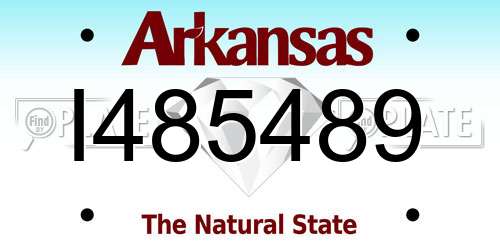 I485489 Arkansas License Plate