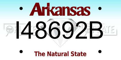 I48692B Arkansas License Plate
