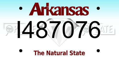 I487076 Arkansas License Plate