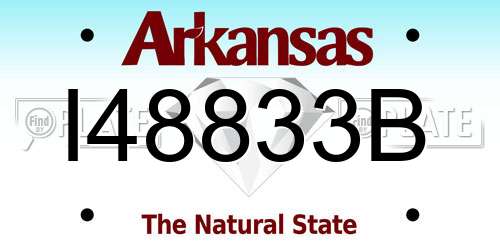 I48833B Arkansas License Plate