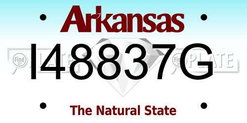 I48837G Arkansas License Plate