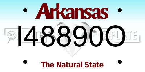 I48890O Arkansas License Plate