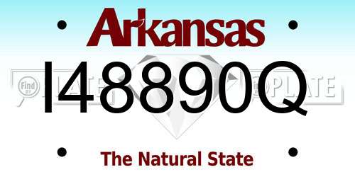 I48890Q Arkansas License Plate