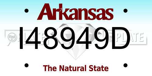 I48949D Arkansas License Plate