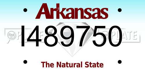 I489750 Arkansas License Plate